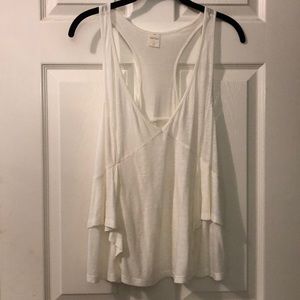 White V-neck Tank